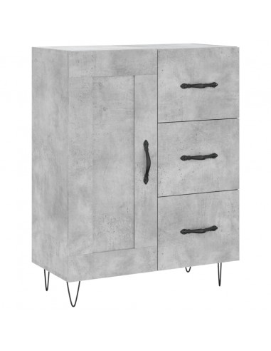 Credenza Grigio Cemento 69,5x34x180 cm in Legno Multistrato
