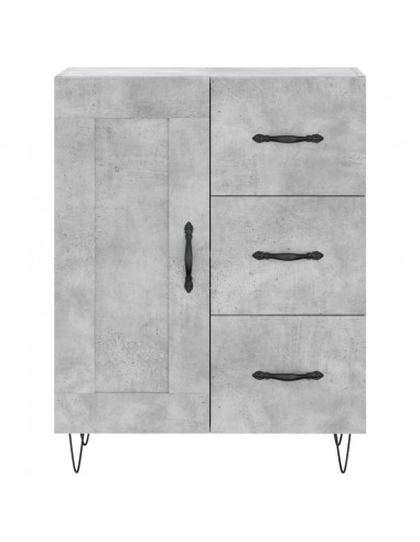 Credenza Grigio Cemento 69,5x34x180 cm in Legno Multistrato