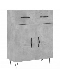 Credenza Grigio Cemento 69,5x34x180 cm in Legno Multistrato 2