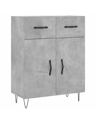 Credenza Grigio Cemento 69,5x34x180 cm in Legno Multistrato