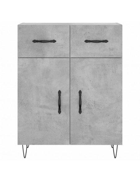 Credenza Grigio Cemento 69,5x34x180 cm in Legno Multistrato