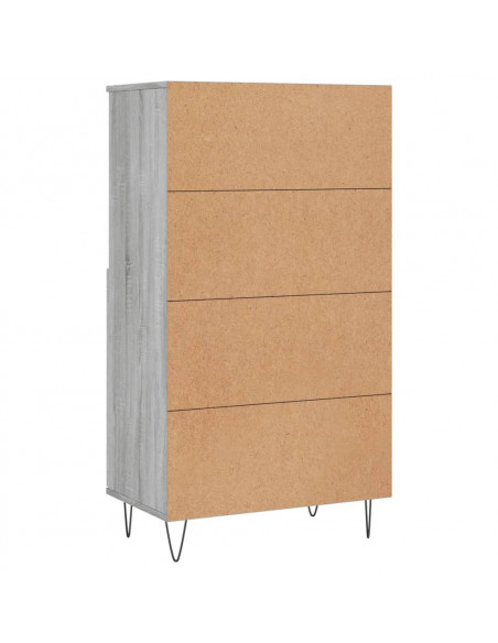 Credenza Grigio Sonoma 60x36x110 cm in Legno Multistrato