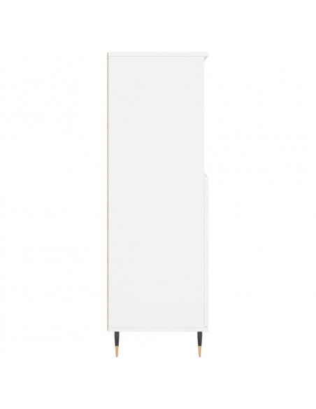 Credenza Alta Bianca 60x36x110 cm in Legno Multistrato