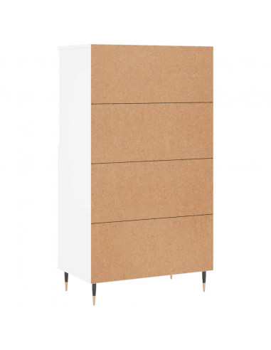 Credenza Alta Bianca 60x36x110 cm in Legno Multistrato