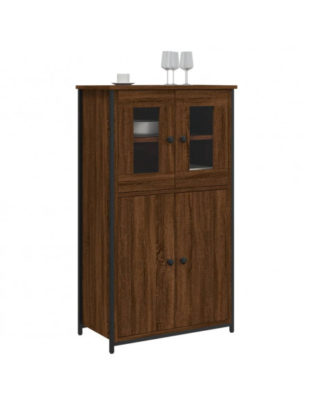 Credenza Rovere Marrone 62x32x106,5 cm in Legno Multistrato