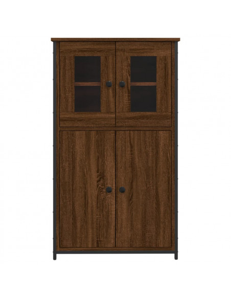 Credenza Rovere Marrone 62x32x106,5 cm in Legno Multistrato