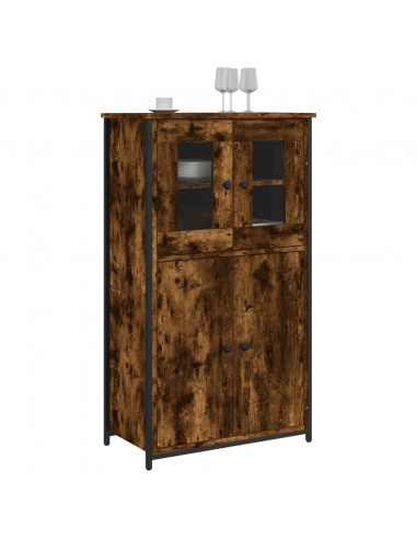 Credenza Rovere Fumo 62x32x106,5 cm in Legno Multistrato