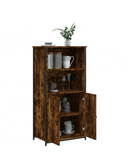 Credenza Rovere Fumo 62x36x121,5 cm in Legno Multistrato