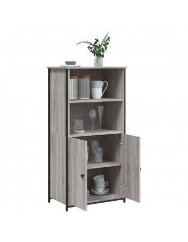 Credenza Grigio Sonoma 62x36x121,5 cm in Legno Multistrato