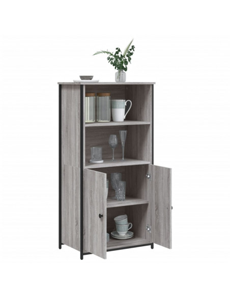 Credenza Grigio Sonoma 62x36x121,5 cm in Legno Multistrato