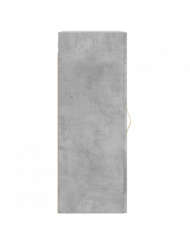 Mobile a Parete Grigio Cemento 34,5x34x90 cm Legno Multistrato