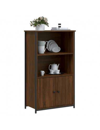 Credenza Rovere Marrone 62x32x103,5 cm in Legno Multistrato