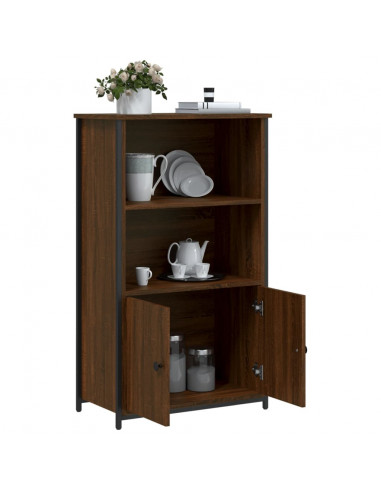 Credenza Rovere Marrone 62x32x103,5 cm in Legno Multistrato