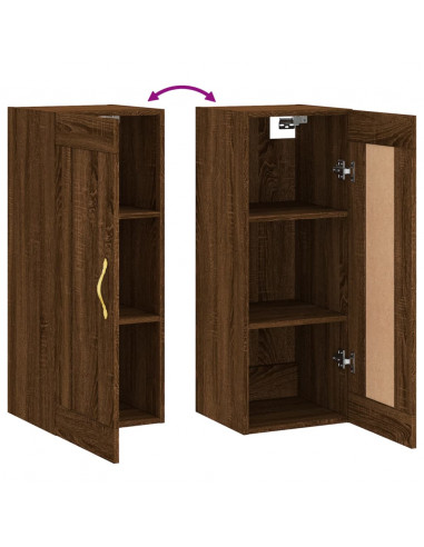 Mobile a Parete Rovere Marrone 34,5x34x90 cm Legno Multistrato