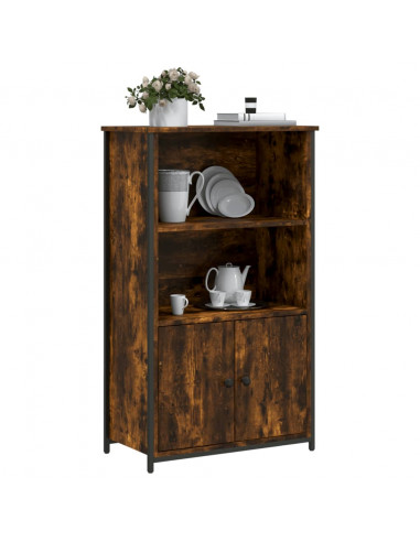 Credenza Rovere Fumo 62x32x103,5 cm in Legno Multistrato