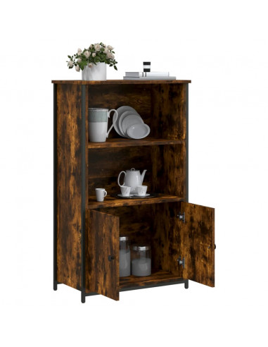 Credenza Rovere Fumo 62x32x103,5 cm in Legno Multistrato