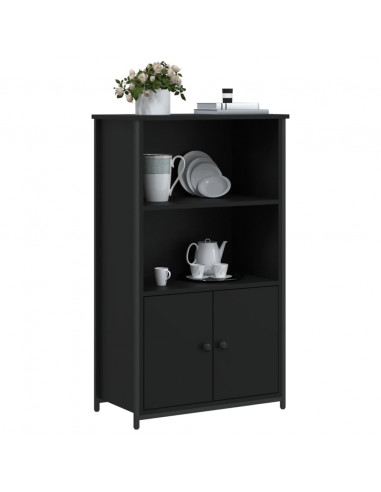 Credenza Nera 62x32x103,5 cm in Legno Multistrato