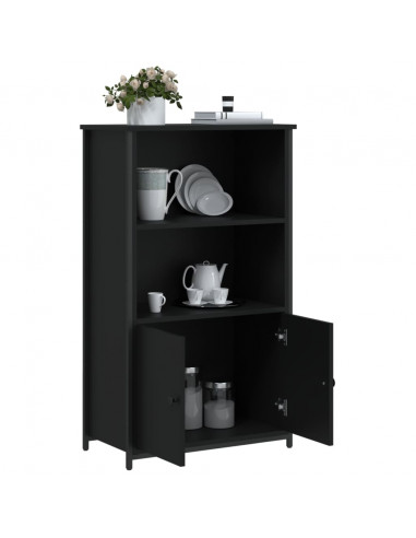 Credenza Nera 62x32x103,5 cm in Legno Multistrato