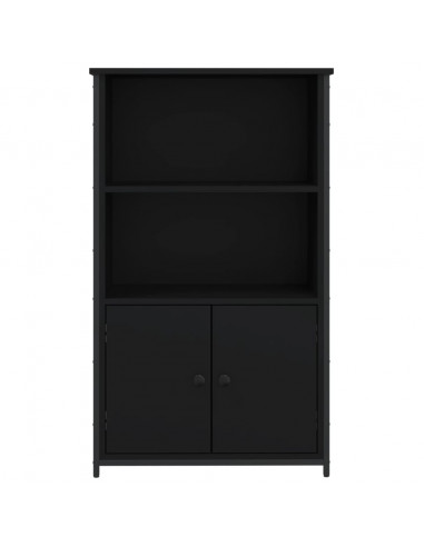 Credenza Nera 62x32x103,5 cm in Legno Multistrato