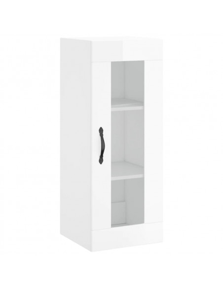 Credenza 34,5x34x180 cm in Legno Multistrato Bianco Lucido