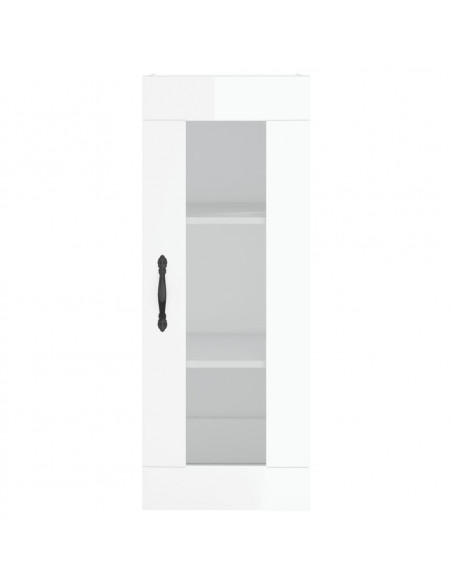 Credenza 34,5x34x180 cm in Legno Multistrato Bianco Lucido