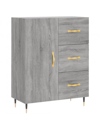 Credenza Grigio Sonoma 69,5x34x180 cm in Legno Multistrato