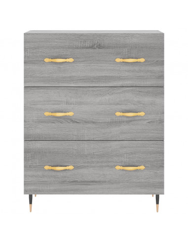 Credenza Grigio Sonoma 69,5x34x180 cm in Legno Multistrato