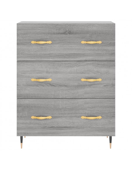 Credenza Grigio Sonoma 69,5x34x180 cm in Legno Multistrato