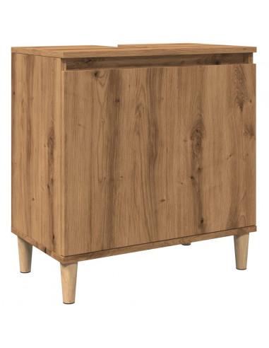 Mobile Lavabo Rovere Artigianale 58x33x60 cm Legno Multistrato