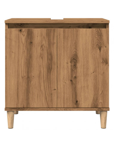 Mobile Lavabo Rovere Artigianale 58x33x60 cm Legno Multistrato