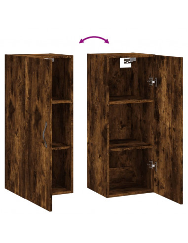 Mobile a Parete Rovere Fumo 34,5x34x90 cm in Legno Multistrato