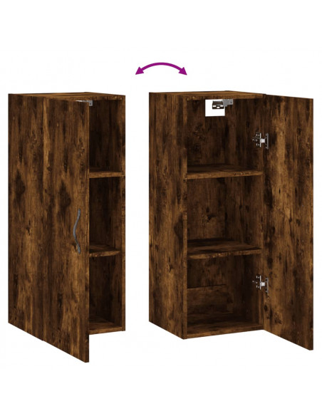 Mobile a Parete Rovere Fumo 34,5x34x90 cm in Legno Multistrato
