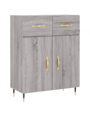 Credenza Grigio Sonoma 69,5x34x180 cm in Legno Multistrato