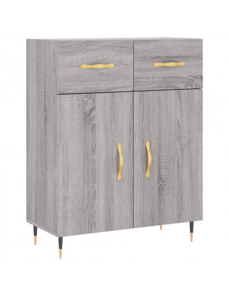 Credenza Grigio Sonoma 69,5x34x180 cm in Legno Multistrato