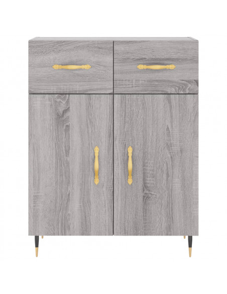 Credenza Grigio Sonoma 69,5x34x180 cm in Legno Multistrato