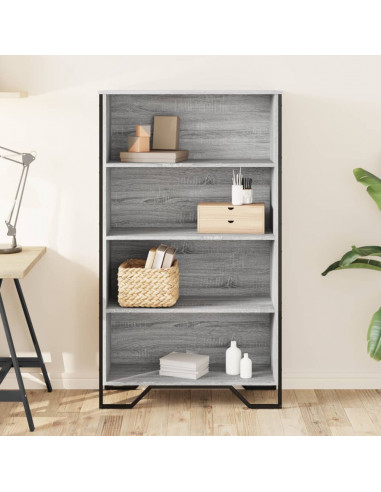 Libreria Grigio Sonoma 80x31x137,5 cm in Legno Multistrato