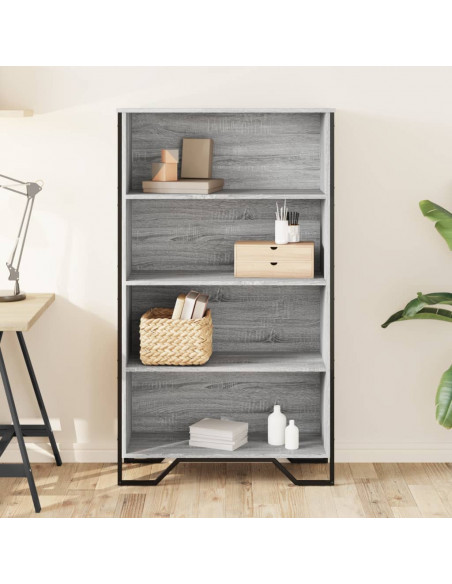 Libreria Grigio Sonoma 80x31x137,5 cm in Legno Multistrato