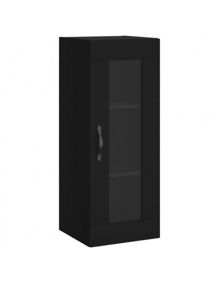 Credenza Nera 34,5x34x180 cm in Legno Multistrato