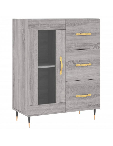 Credenza Grigio Sonoma 69,5x34x180 cm in Legno Multistrato