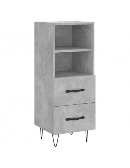 Credenza Grigio Cemento 34,5x34x180 cm in Legno Multistrato