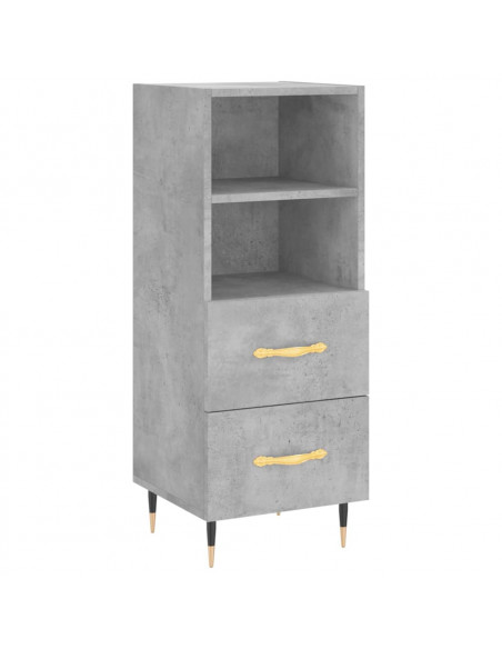 Credenza Grigio Cemento 34,5x34x180 cm in Legno Multistrato