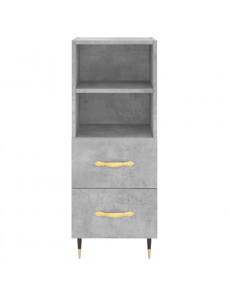 Credenza Grigio Cemento 34,5x34x180 cm in Legno Multistrato