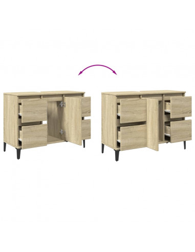 Mobile Lavabo Rovere Sonoma 80x33x60 cm in Legno Multistrato