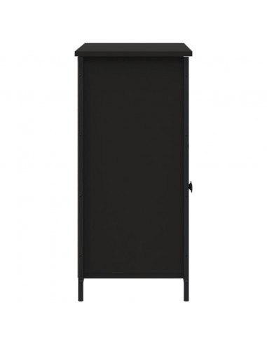 Credenza Nera 100x35x75 cm in Legno Multistrato
