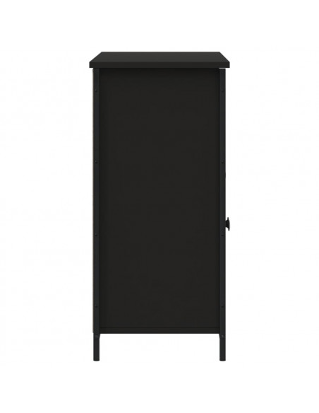 Credenza Nera 100x35x75 cm in Legno Multistrato