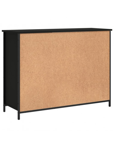Credenza Nera 100x35x75 cm in Legno Multistrato