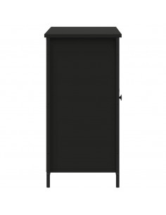 Credenza Nera 100x35x70 cm in Legno Multistrato 2