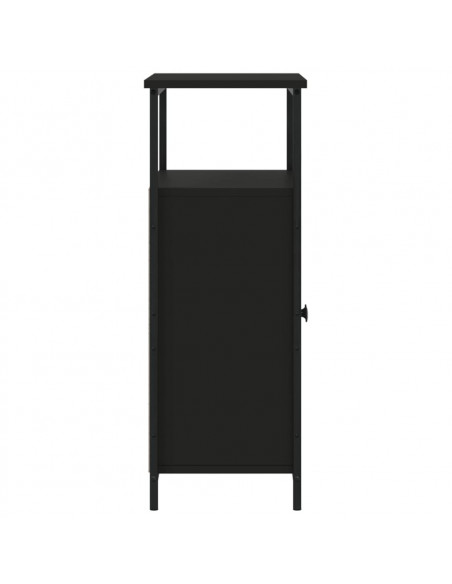 Credenza Nera 70x30x80 cm in Legno Multistrato