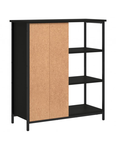 Credenza Nera 70x30x80 cm in Legno Multistrato