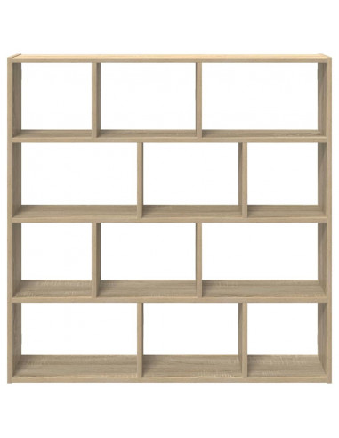 Mensola a Cubo da Muro 12 Scomparti in Truciolato Rovere Sonoma